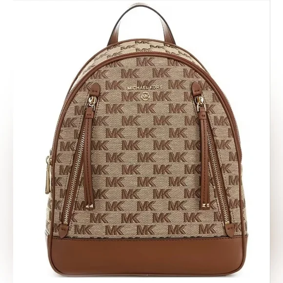 NWT MICHAEL KORS BROOKLYN MEDIUM BACKPACK SHOULDER BAG NWT Michael Kors Brooklyn Medium Signature Logo Semi Lux  main image 3